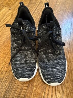 adidas Black and White Knit Athletic Sneakers